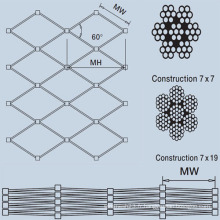 Acier inoxydable Ferrule Rope Mesh / Netting / Garden Fence